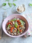 Lentils Salad with Goat Cheese/Nuts/Grapes