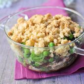 Pea Crumble with black tapenade