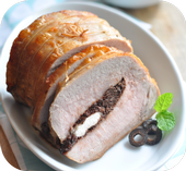 Roast pork with goat cheese